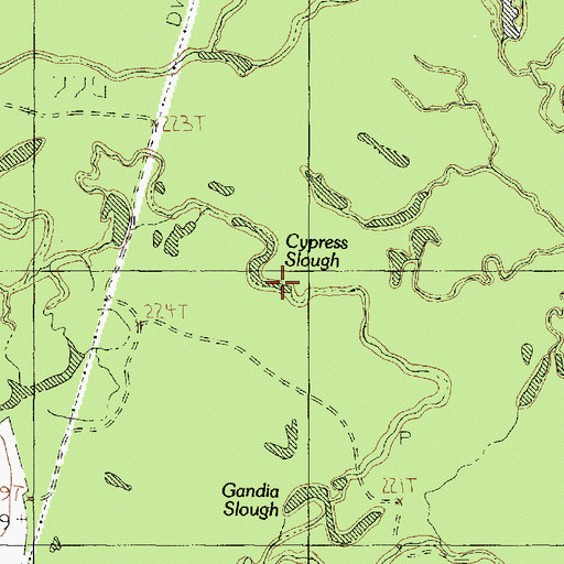 Topographic Map of Cypress Slough, TX