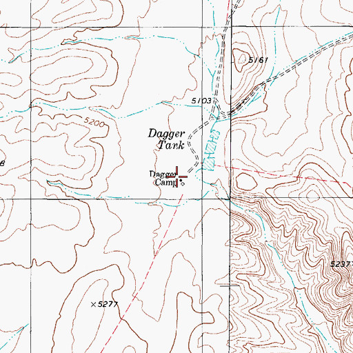 Topographic Map of Dagger Camp, TX