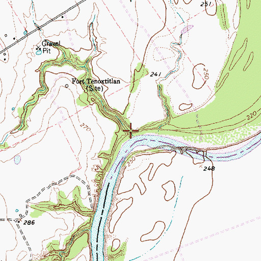 Topographic Map of Damn Branch, TX