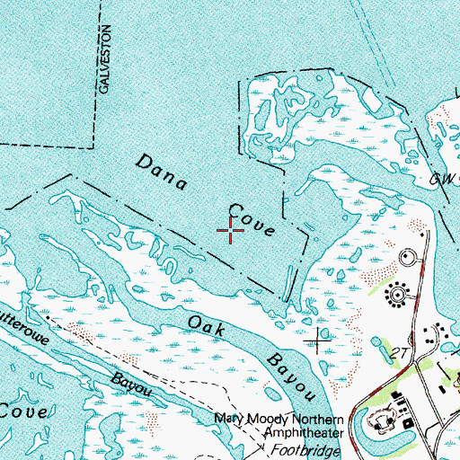 Topographic Map of Dana Cove, TX