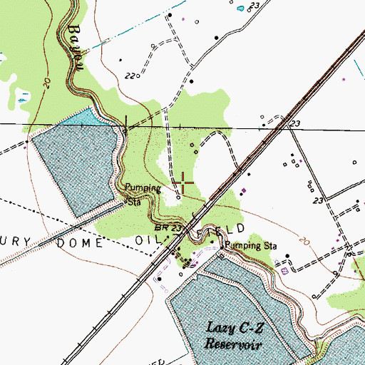 Topographic Map of Danbury Dome Oil Field, TX