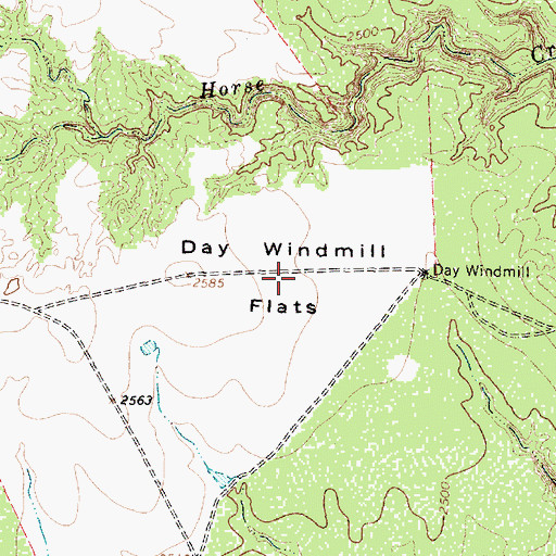 Topographic Map of Day Windmill Flats, TX