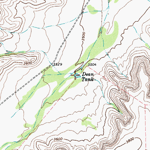 Topographic Map of Dean Tank, TX