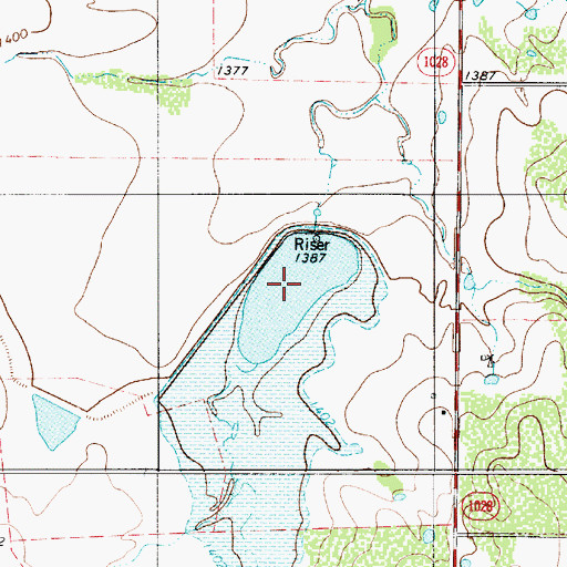 Topographic Map of Deep Creek Watershed Reservoir Number Eight, TX