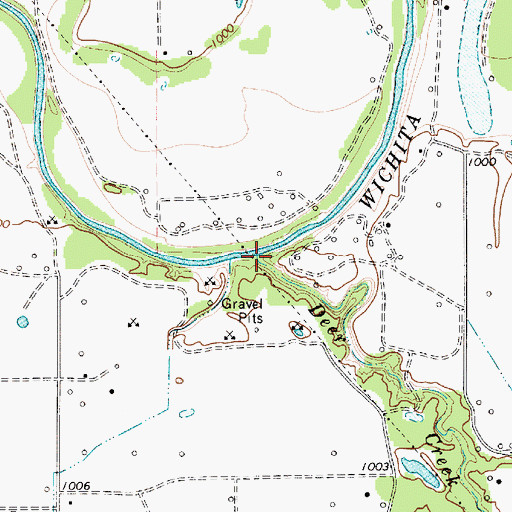 Topographic Map of Deer Creek, TX