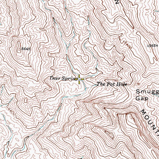 Topographic Map of Deer Spring, TX