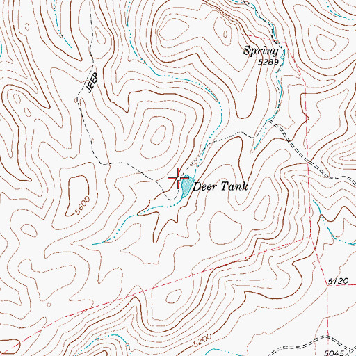 Topographic Map of Deer Tank, TX