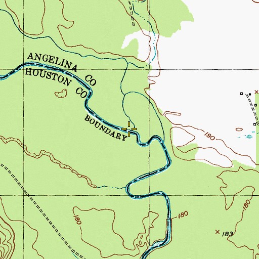 Topographic Map of Devils Bayou, TX