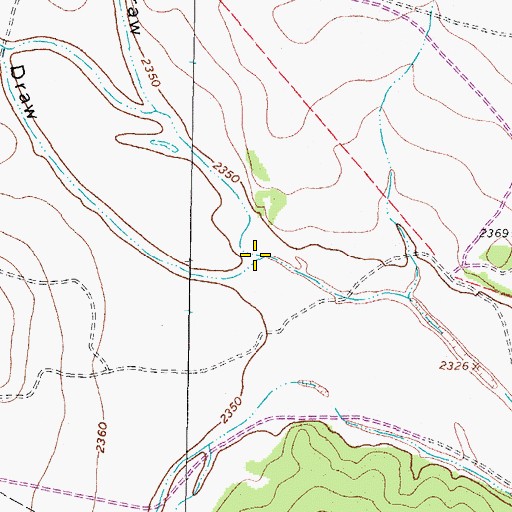 Topographic Map of Devils River Draw, TX