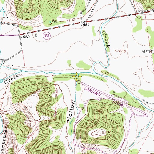 Topographic Map of Dewberry Hollow, TX
