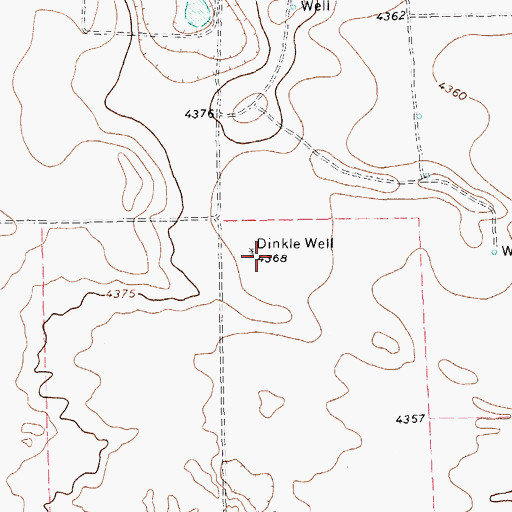 Topographic Map of Dinkle Well, TX