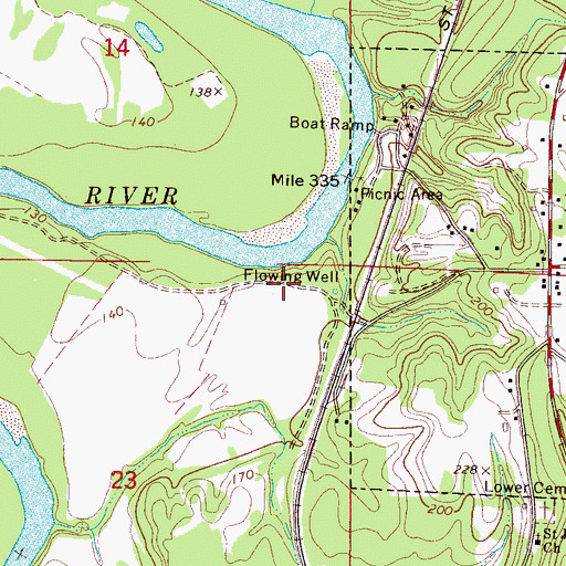 Topographic Map of Pickensville Recreation Area, AL