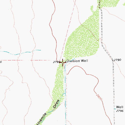 Topographic Map of Division Well, TX
