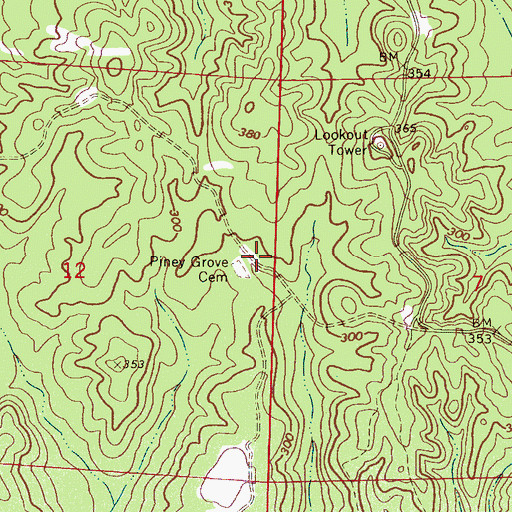 Topographic Map of Pine Grove Church (historical), AL