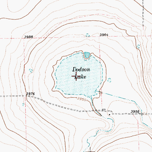 Topographic Map of Dodson Lake, TX