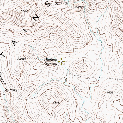 Topographic Map of Dodson Spring, TX