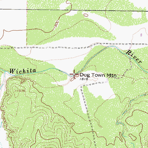Topographic Map of Dog Town Mountain, TX