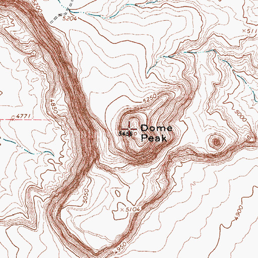 Topographic Map of Dome Peak, TX