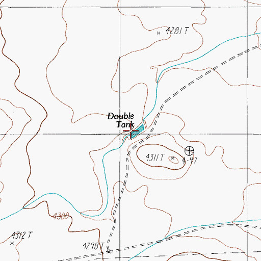 Topographic Map of Double Tanks, TX