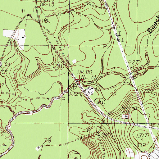 Topographic Map of Drakes Branch, TX