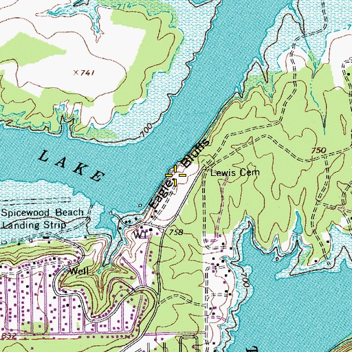 Topographic Map of Eagle Bluffs, TX