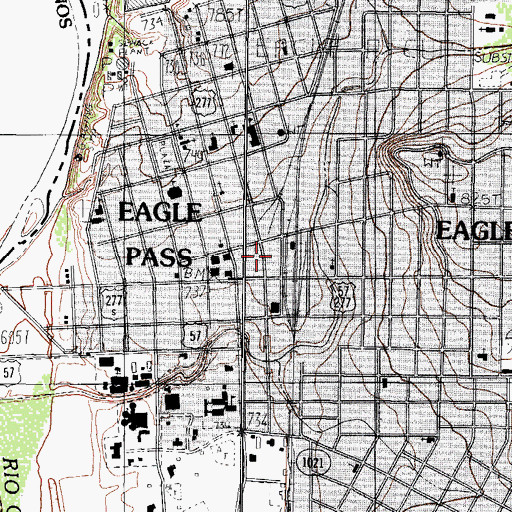 Topographic Map of Eagle Pass, TX