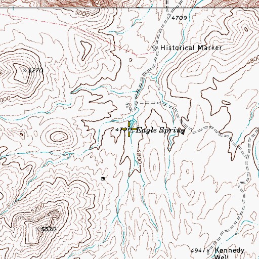 Topographic Map of Eagle Spring, TX