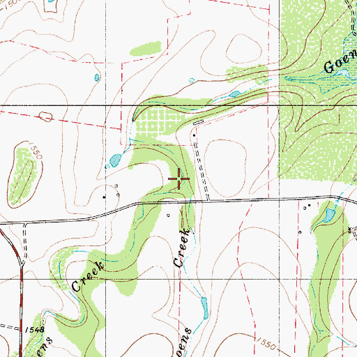 Topographic Map of East Goens Creek, TX