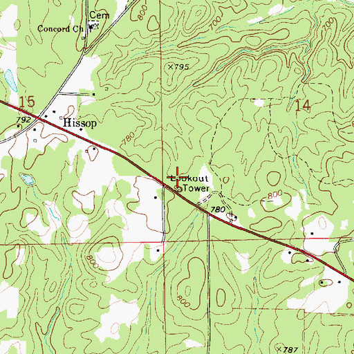 Topographic Map of Coosa County Saddle Club, AL