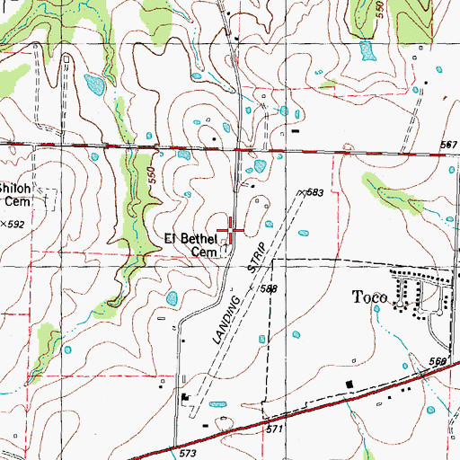 Topographic Map of El Bethel Church, TX