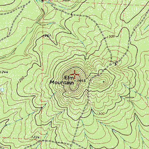 Topographic Map of Elm Mountain, TX