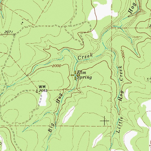 Topographic Map of Elm Spring, TX