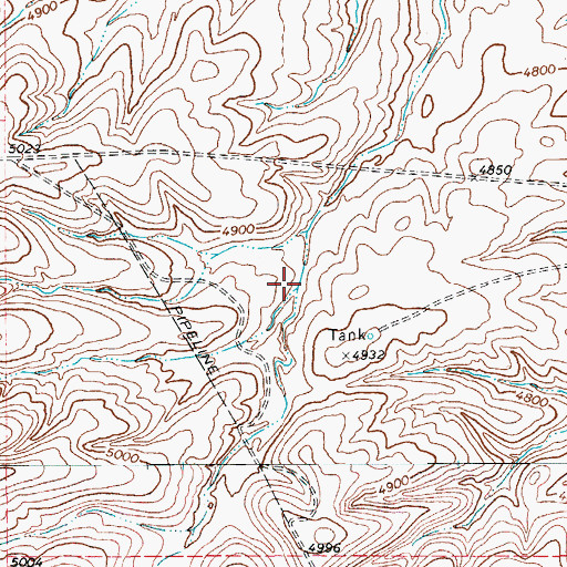 Topographic Map of Emory Draw, TX