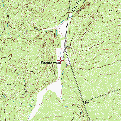 Topographic Map of Encino Well, TX
