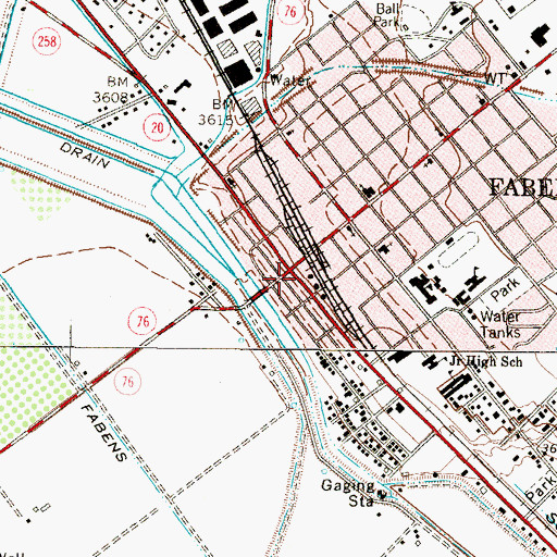 Topographic Map of Fabens, TX