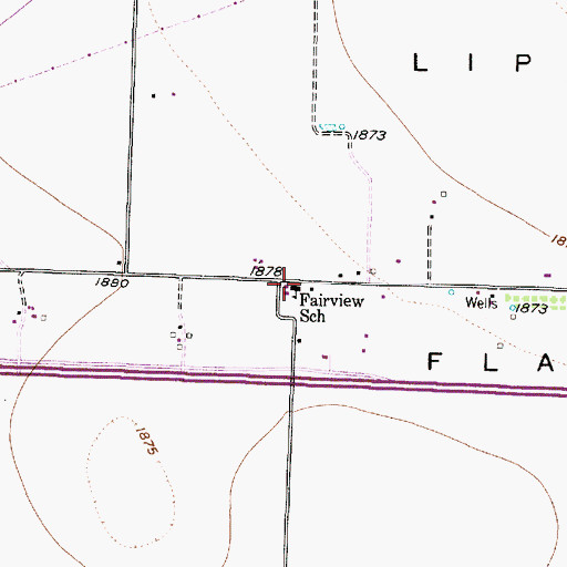 Topographic Map of Fairview School, TX