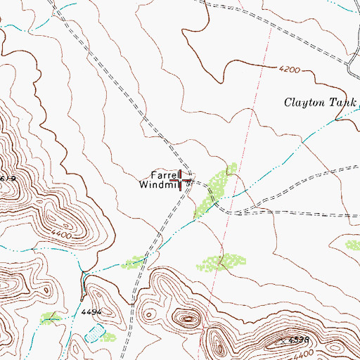 Topographic Map of Farrell Windmill, TX