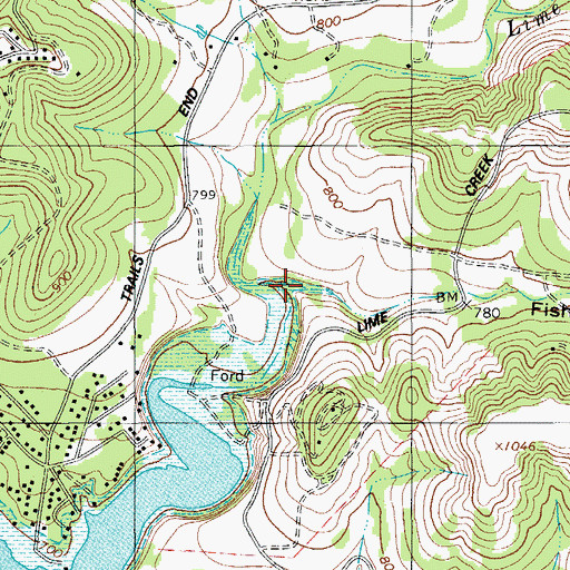 Topographic Map of Fisher Hollow, TX