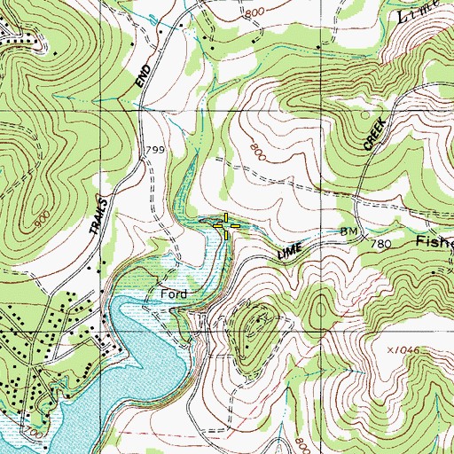 Topographic Map of Fisher Hollow, TX