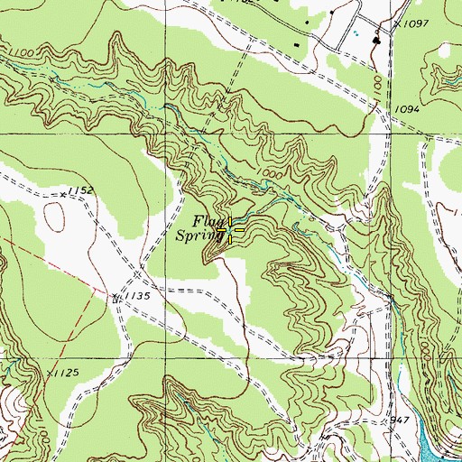 Topographic Map of Flag Spring, TX
