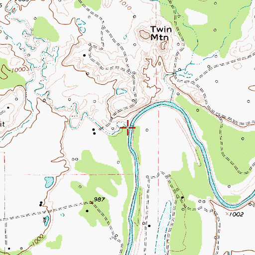 Topographic Map of Flat Creek, TX