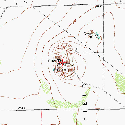 Topographic Map of Flat Top, TX