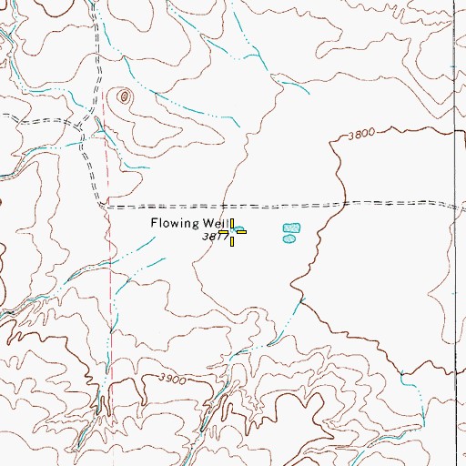 Topographic Map of Flowing Well, TX