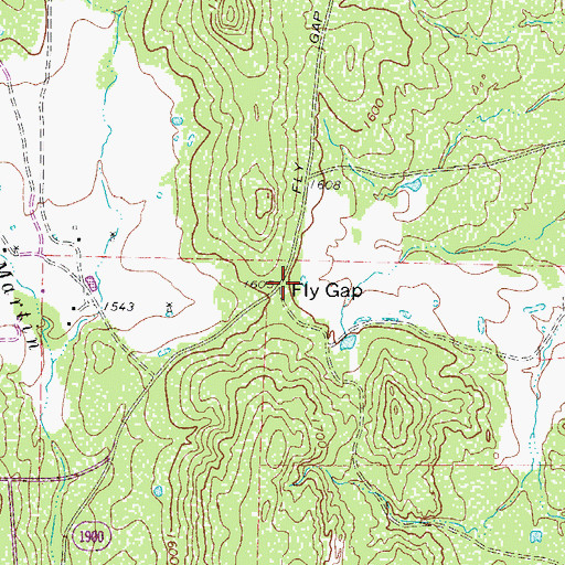 Topographic Map of Fly Gap, TX
