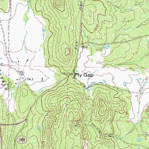 Topographic Map of Fly Gap, TX