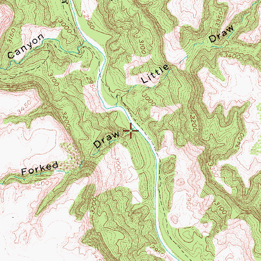 Topographic Map of Forked Draw, TX