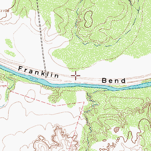 Topographic Map of Franklin Bend, TX