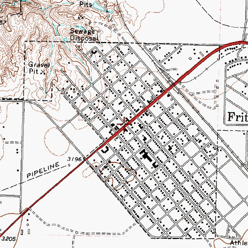 Topographic Map of Fritch, TX