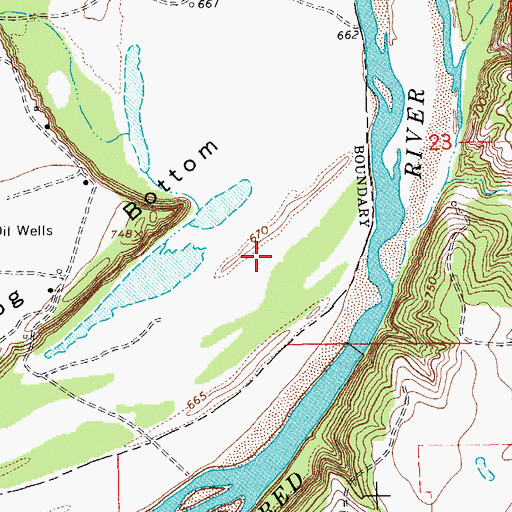 Topographic Map of Frog Bottom, TX
