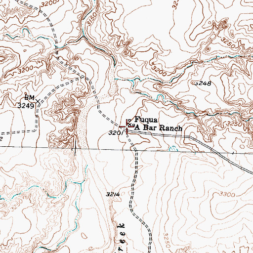 Topographic Map of Fuqua A Bar Ranch, TX